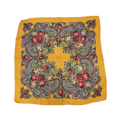 Kukum scarf - Floral motif · 30 x 30 inches