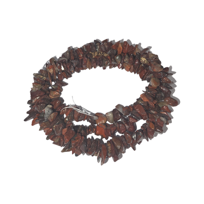Chips - Semi Precious on strand - Poppy Jasper