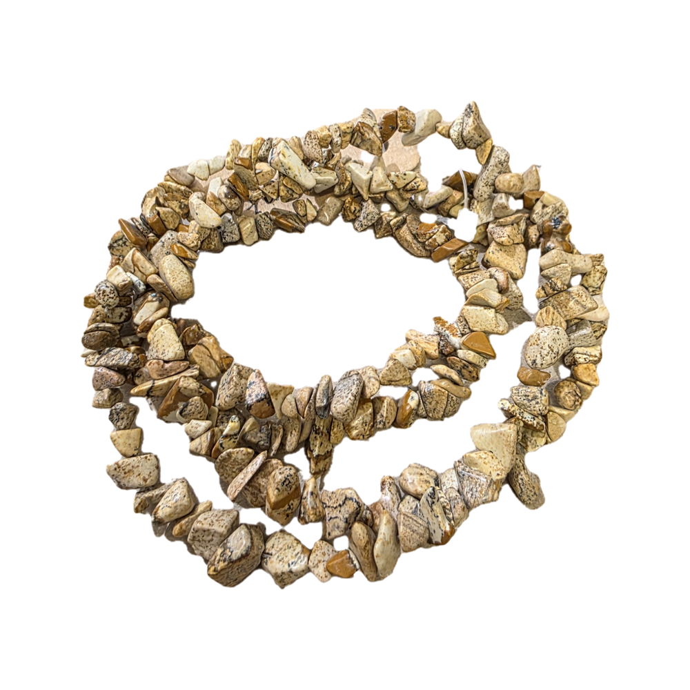 Semi Precious Chips(strand) / Picture Jasper ~(34- 300pcs