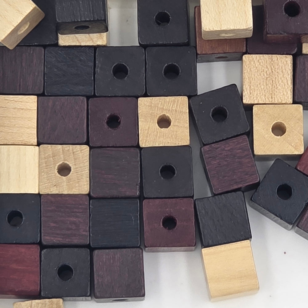 10 mm - Wooden cubes beads