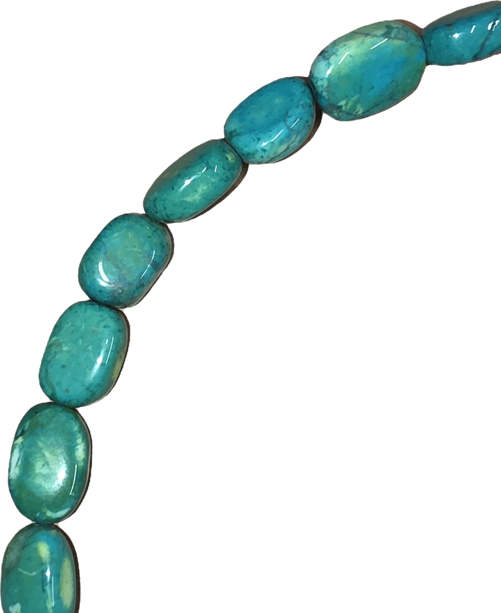 Perles semi-précieuses sur corde - Chrysocolle