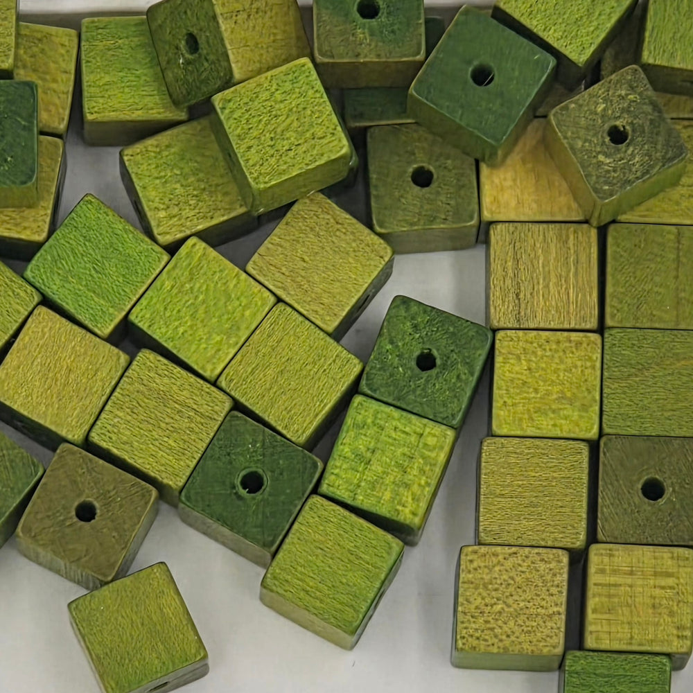 10 mm - Wooden cubes beads