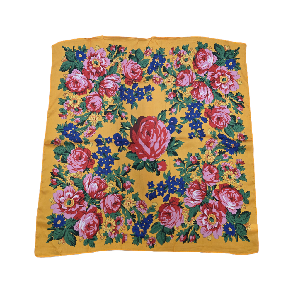 Kukum scarf - Floral motif · 30 x 30 inches