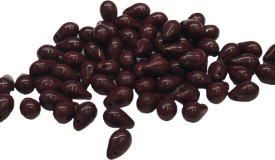 Teardrop Glass Beads Opaque White (6 x 9 mm) (100 un)