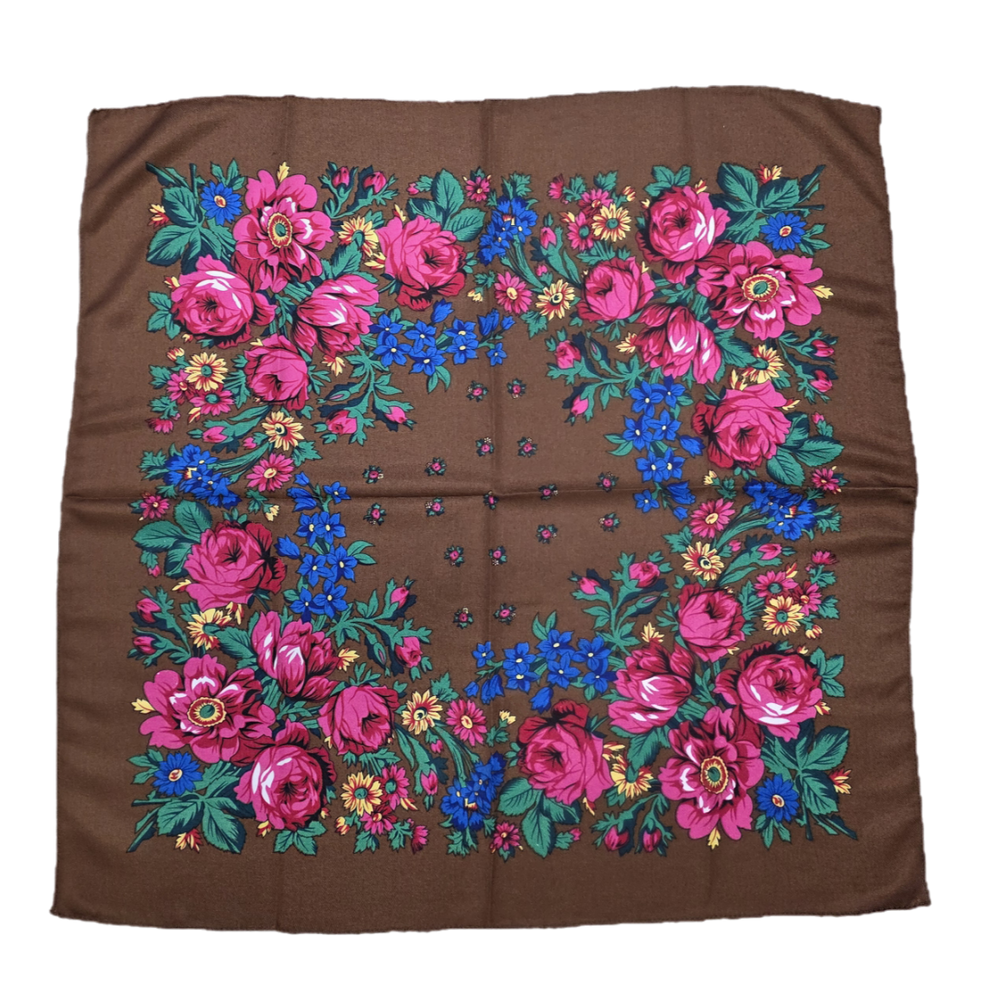 Foulard Kukum · Motif floral · 30 x 30 pouces