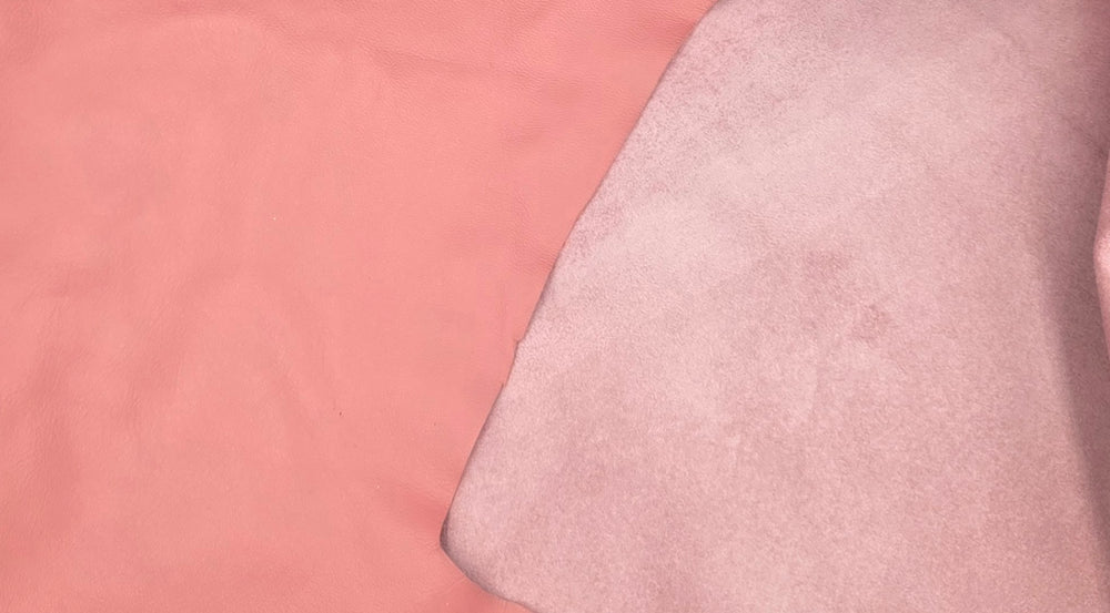 Soft Coral Pink Lambskin Leather · 1½ - 2 oz - ( 0,5 - 0,6 mm )