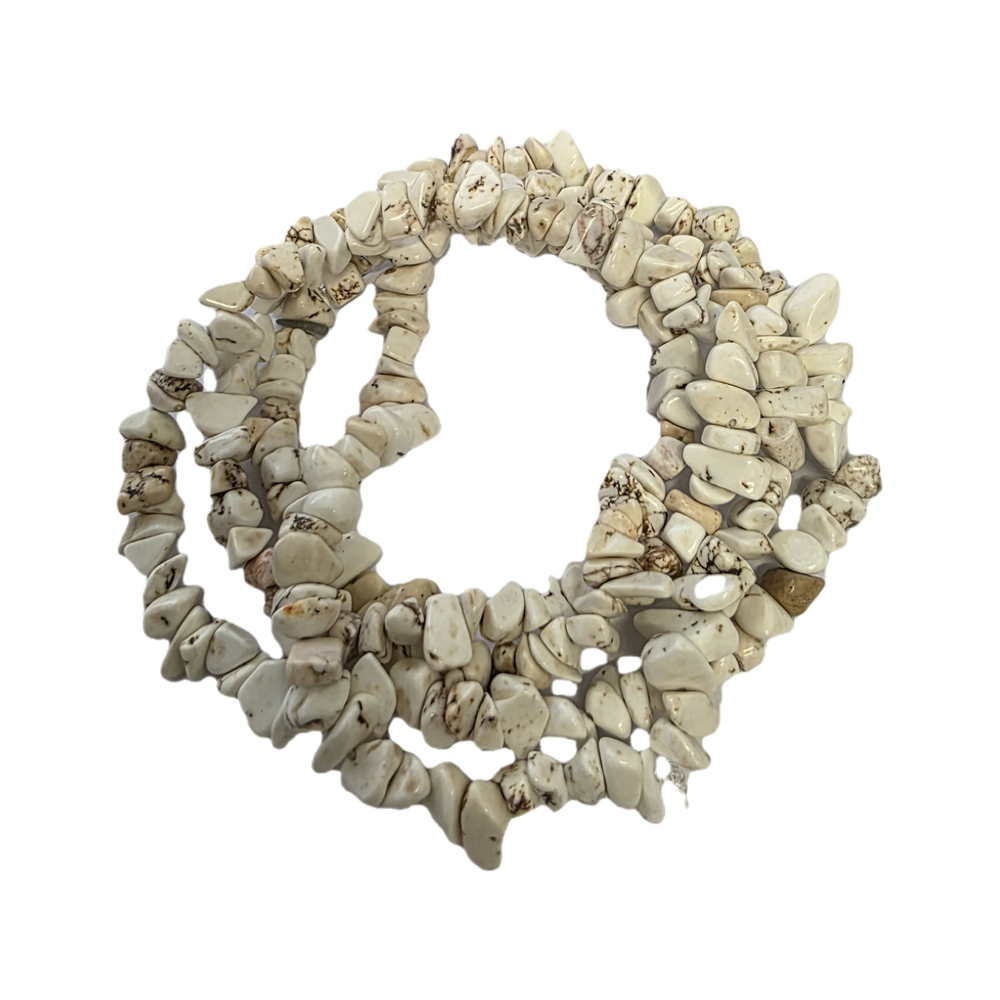 Chips - Semi Precious on Strand - White Howlite