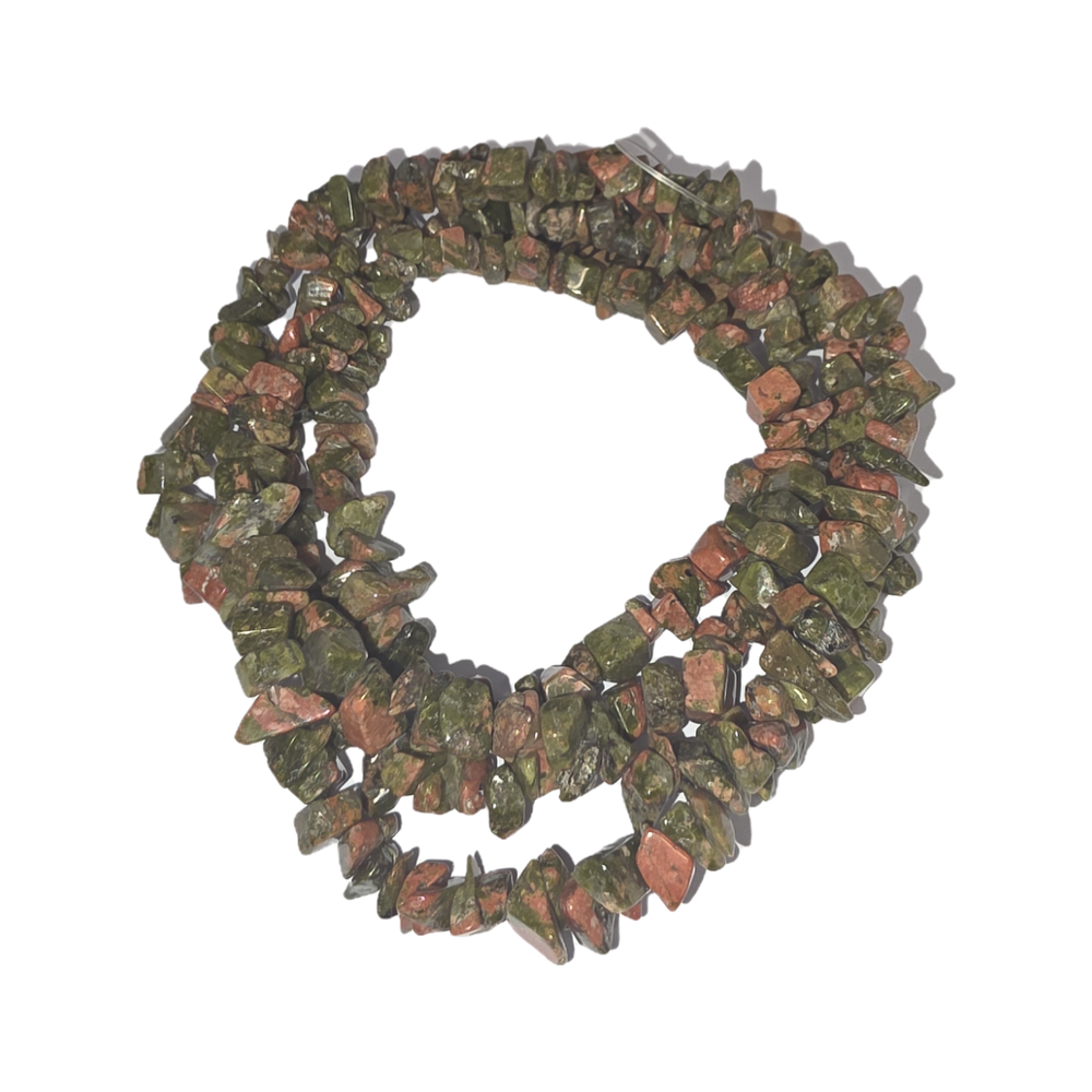 Chips - Semi Precious on strand - Unakite