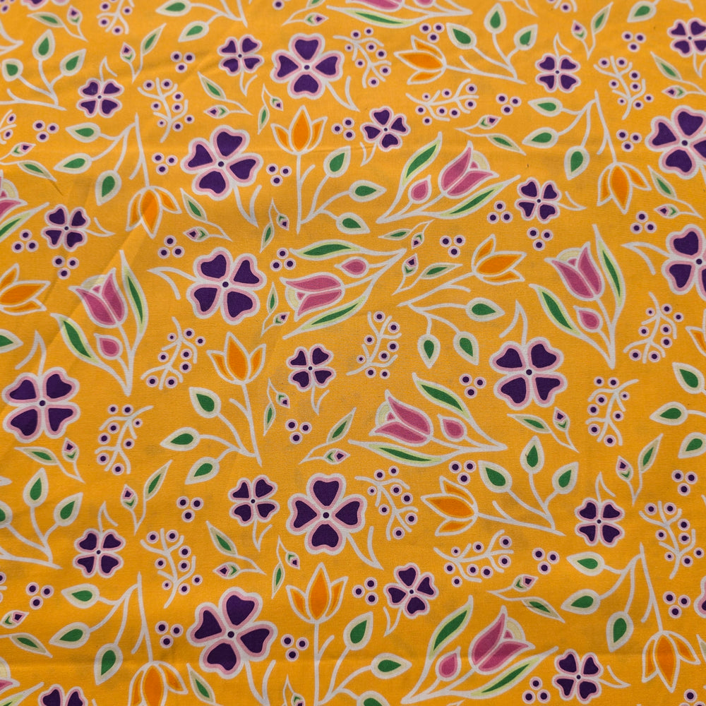 Anishinaabe Woodland Floral RM0003 - Goldy 100% Cotton Designer