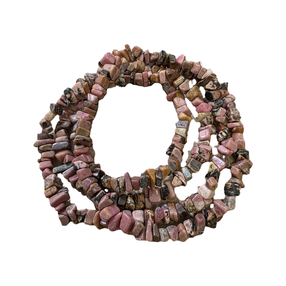 Chips - Semi Precious on strand - Rhodonite 