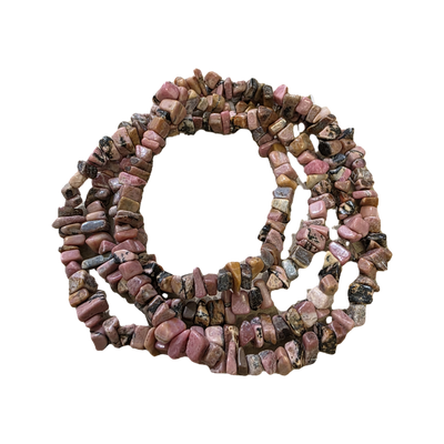 Chips - Semi Precious on strand - Rhodonite 