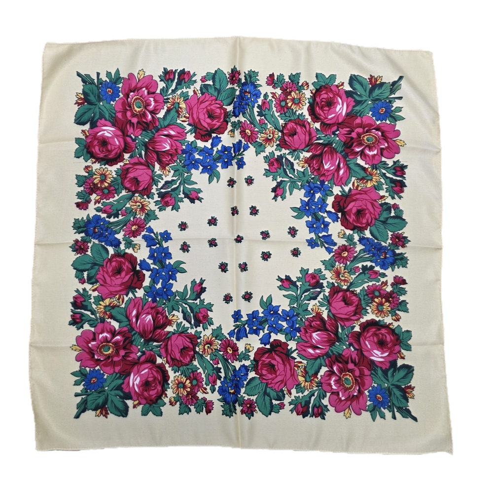 Foulard Kukum · Motif floral · 30 x 30 pouces