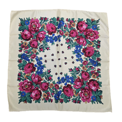 Foulard Kukum · Motif floral · 30 x 30 pouces