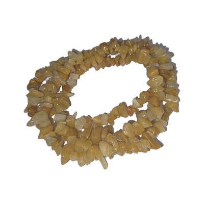 Chips - Semi Precious on strand - Yellow Jade