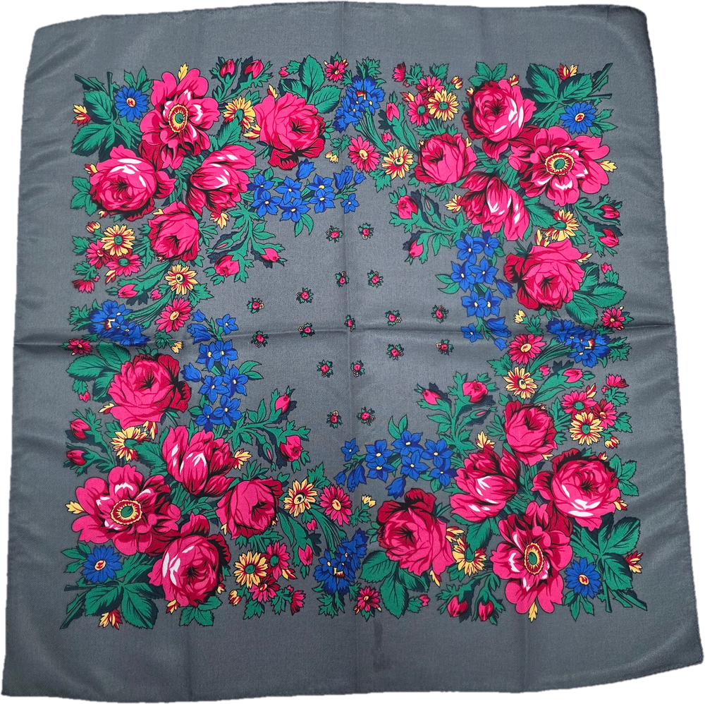 Foulard Kukum · Motif floral · 30 x 30 pouces