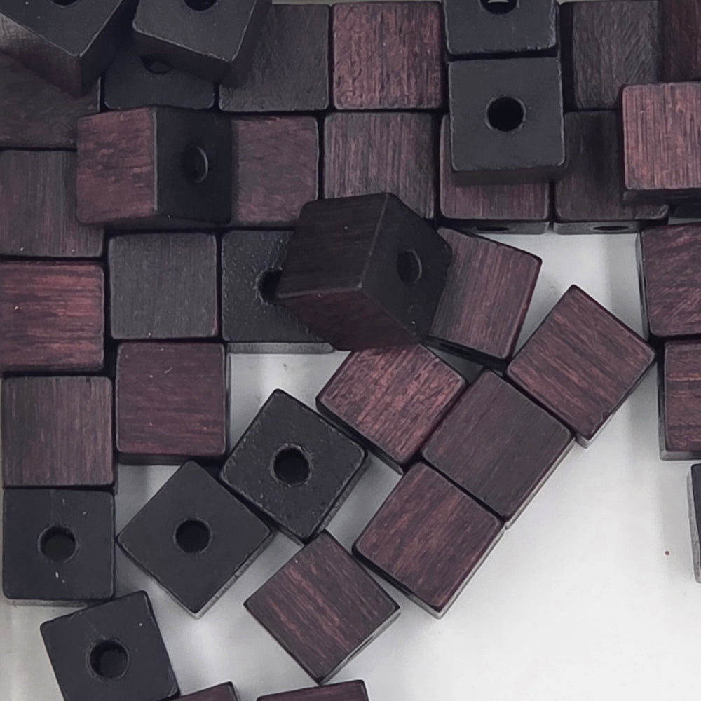 10 mm - Wooden cubes beads
