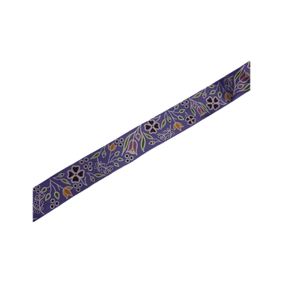 38mm - Single Faced Anishinaabe Woodland Flowers Satin Ribbon