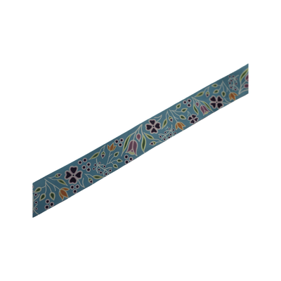 38mm - Single Faced Anishinaabe Woodland Flowers Satin Ribbon