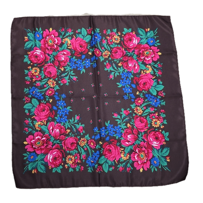 Foulard Kukum · Motif floral · 30 x 30 pouces