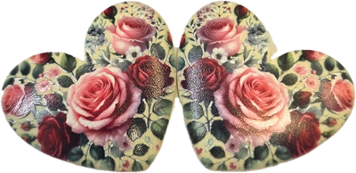 34mm • Patterned Acrylic Heart Cabochon – Assorted Designs
