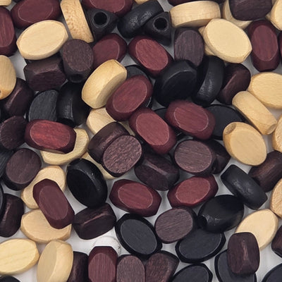 8x12 mm - Wooden Flat Ovals Beads