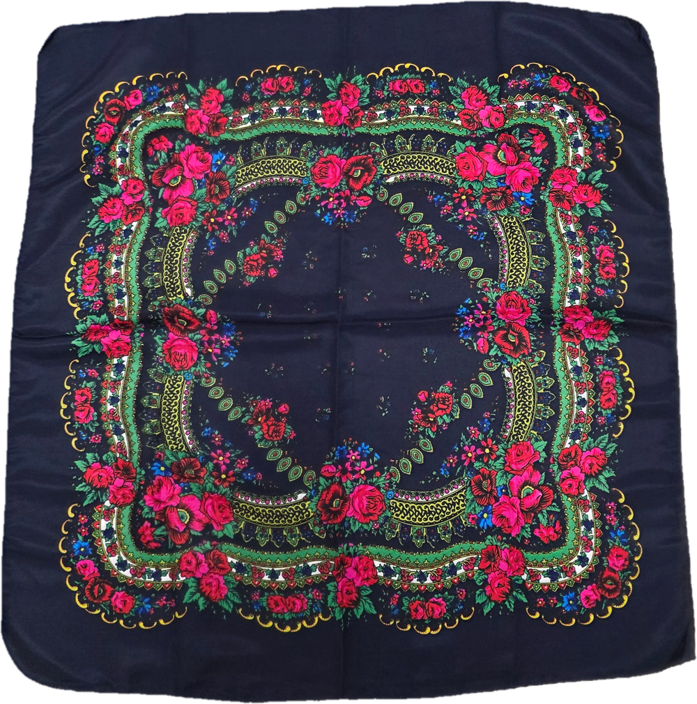 Foulard Kukum · Motif floral · 30 x 30 pouces