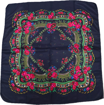 Foulard Kukum · Motif floral · 30 x 30 pouces