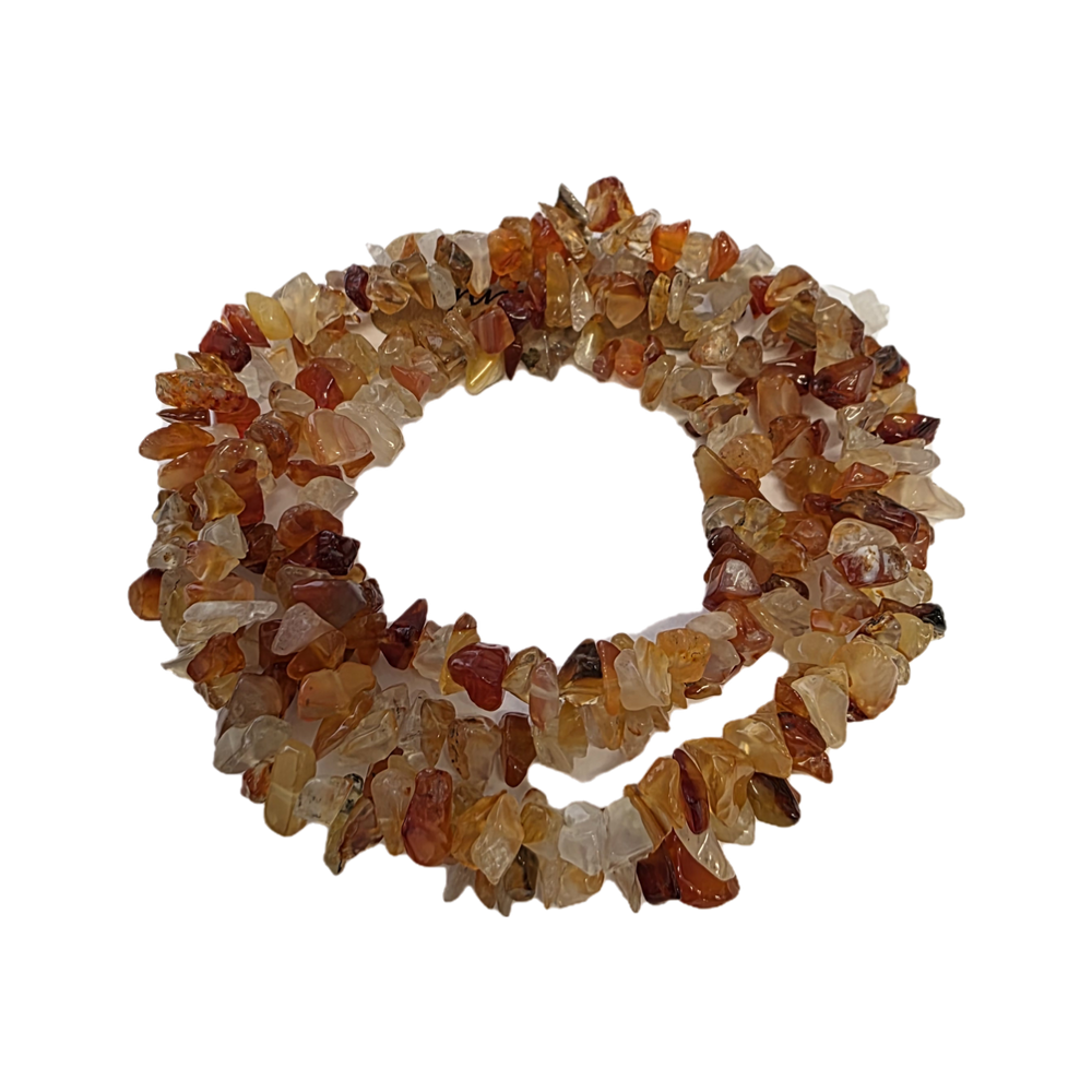 Chips - Semi Precious on strand - Natural Carnelian