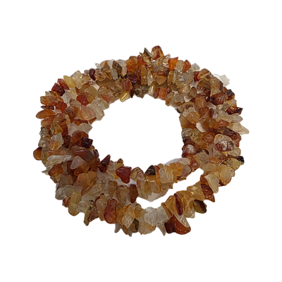 Chips - Semi Precious on strand - Natural Carnelian