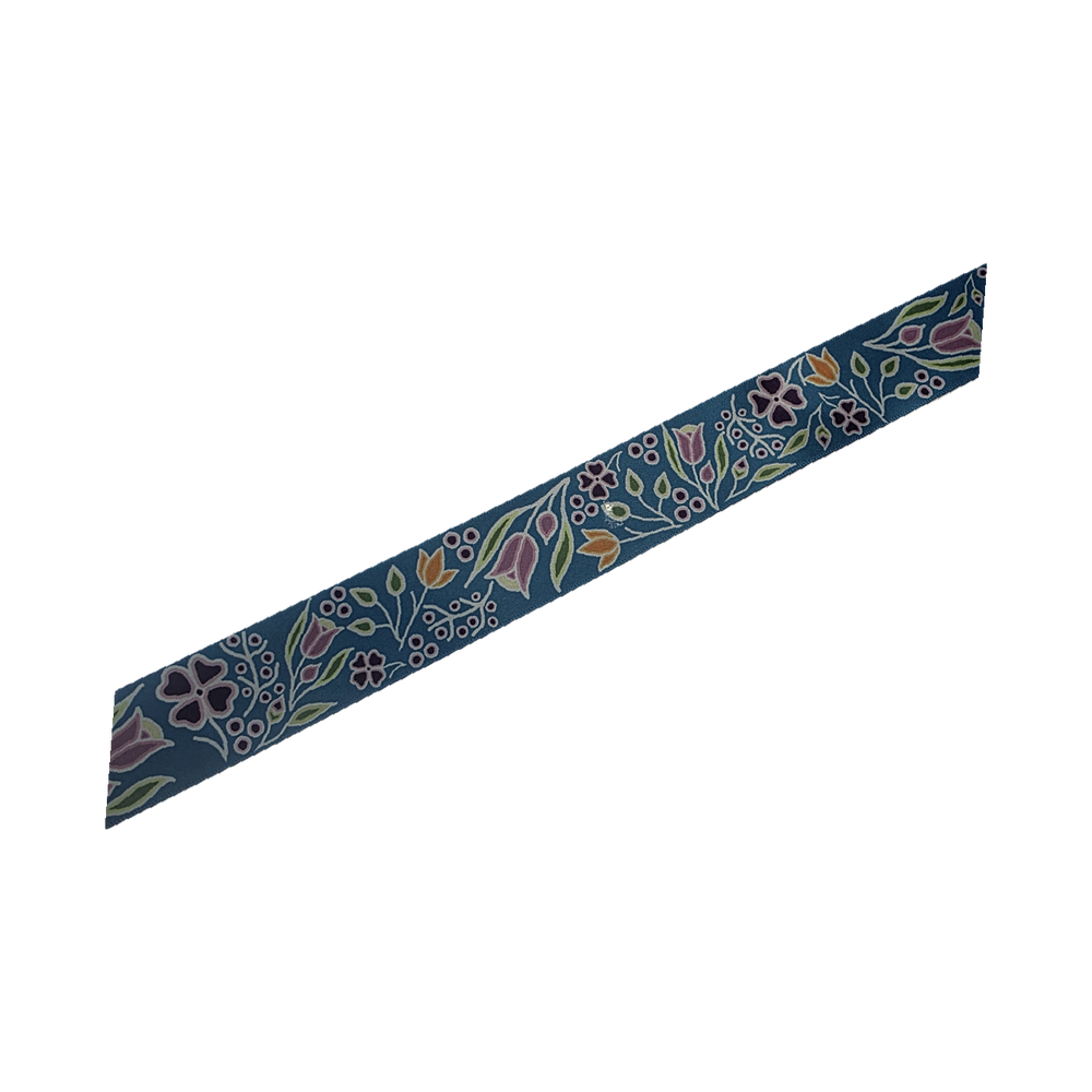 38mm - Single Faced Anishinaabe Woodland Flowers Satin Ribbon