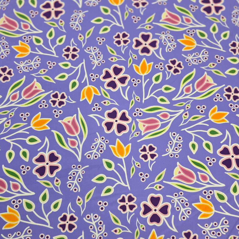Anishinaabe Woodland Floral RM0003 - Purple 100% Cotton Designer