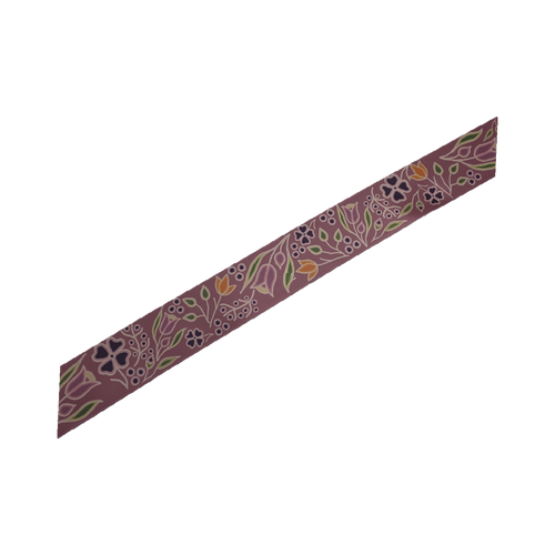 38mm - Single Faced Anishinaabe Woodland Flowers Satin Ribbon