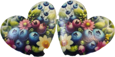 34mm • Patterned Acrylic Heart Cabochon – Assorted Designs