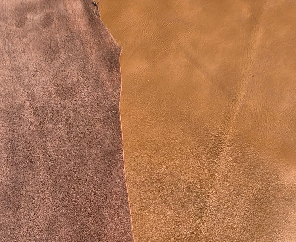 Cuir de chevreuil tabac doré · 2 - 2½ oz - ( 0,7 - 0,8 mm )
