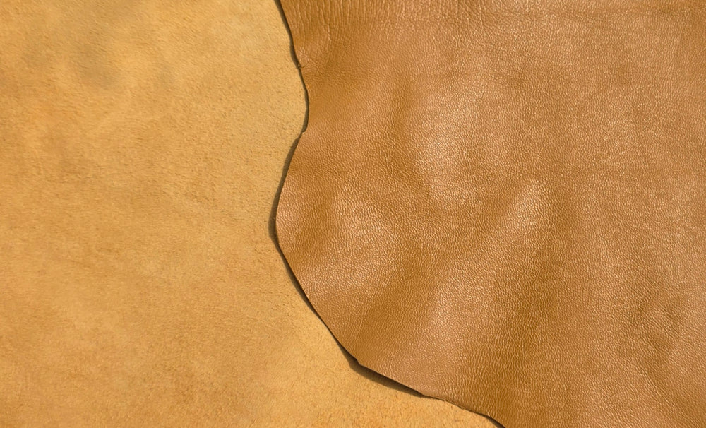 Cuir d'agneau tan · 1½ - 2 oz - ( 0,5 - 0,6 mm )