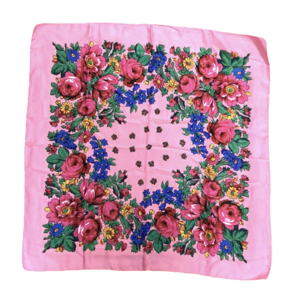 Foulard Kukum · Motif floral · 30 x 30 pouces