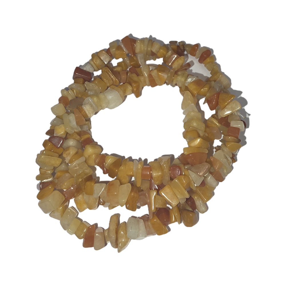 Chips - Semi Precious on strand - Old Yellow Jade
