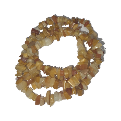 Chips - Semi Precious on strand - Old Yellow Jade