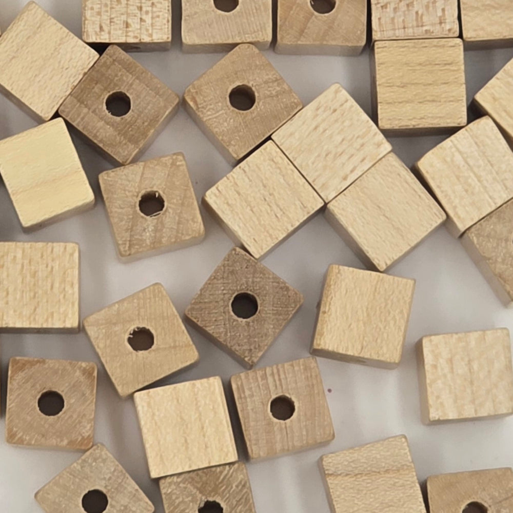 10 mm - Wooden cubes beads