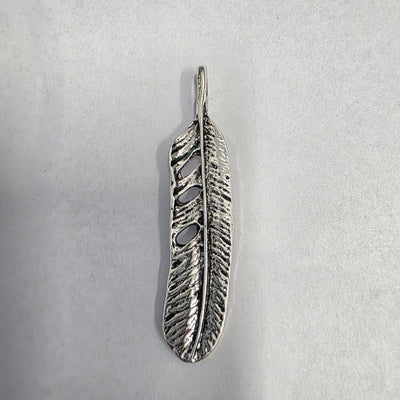52x14mm - Grand pendentif plume - Argent