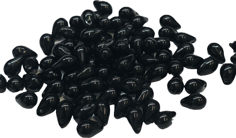 Teardrop Glass Beads Opaque White (6 x 9 mm) (100 un)