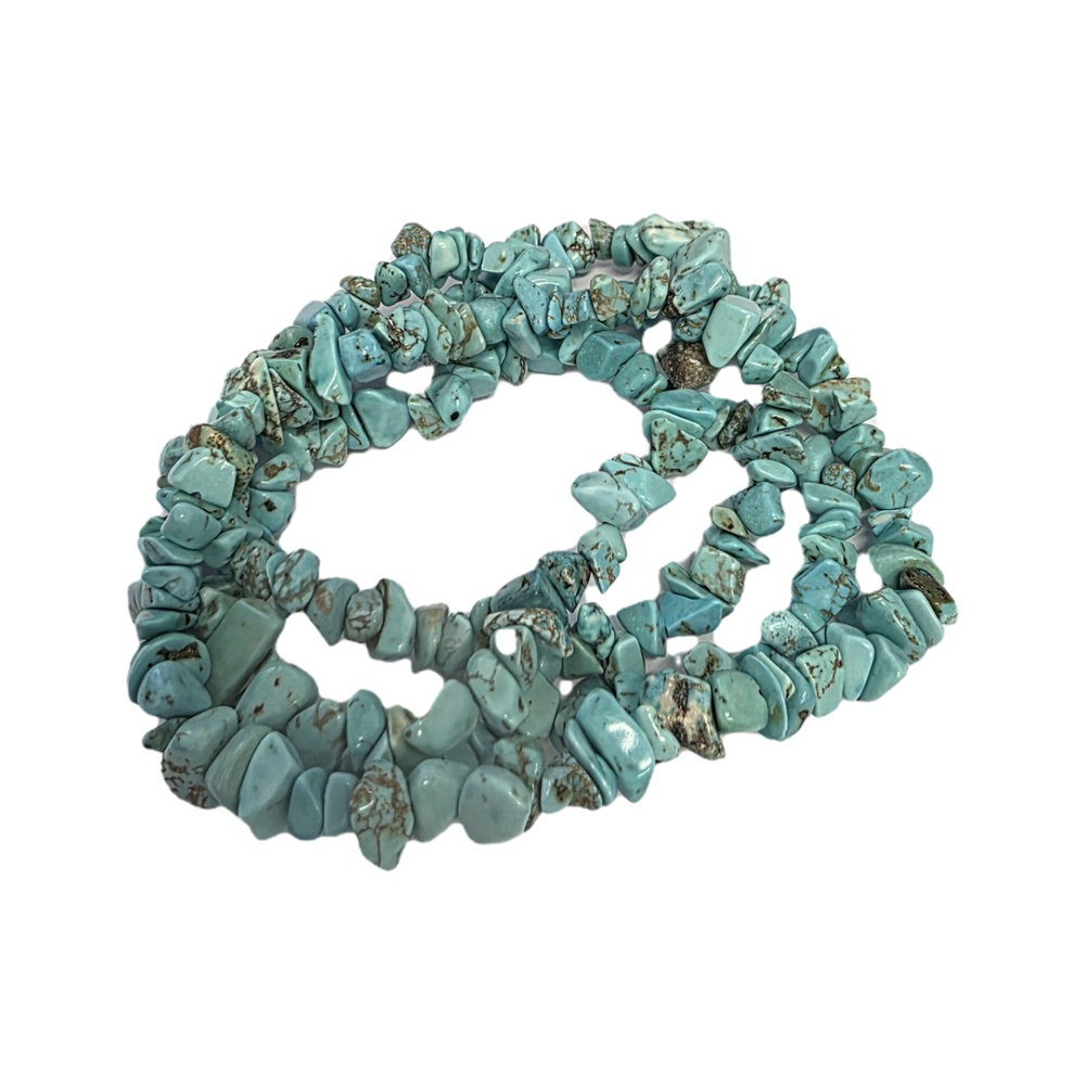 Chips - Semi Precious on strand - Stabilized Turquoise
