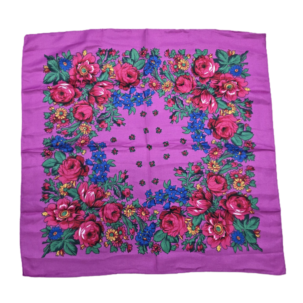 Foulard Kukum · Motif floral · 30 x 30 pouces