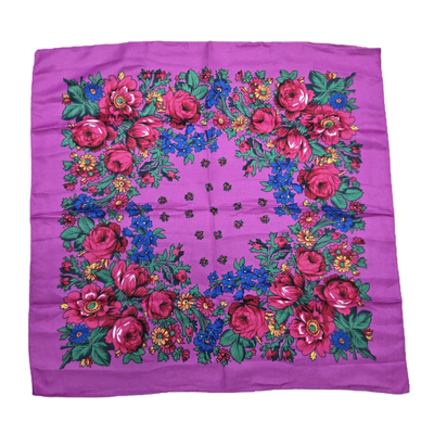 Foulard Kukum · Motif floral · 30 x 30 pouces
