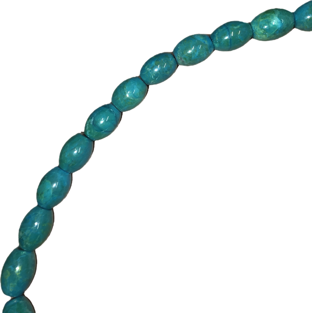 Perles semi-précieuses sur corde - Chrysocolle