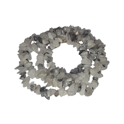 Chips - Semi Precious on strand - Black Rutilated Quartz