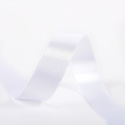 Double-Sided Satin Ribbon - White