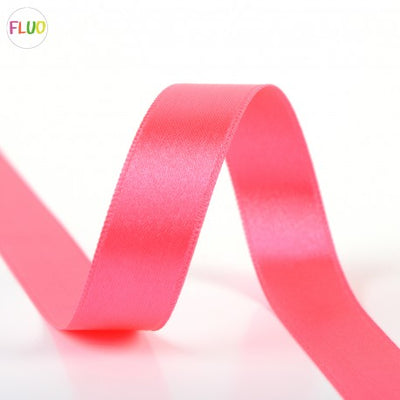 Double-sided satin ribbon - 204 Neon pink