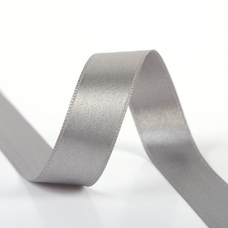 Double-sided satin ribbon - 133 Grey