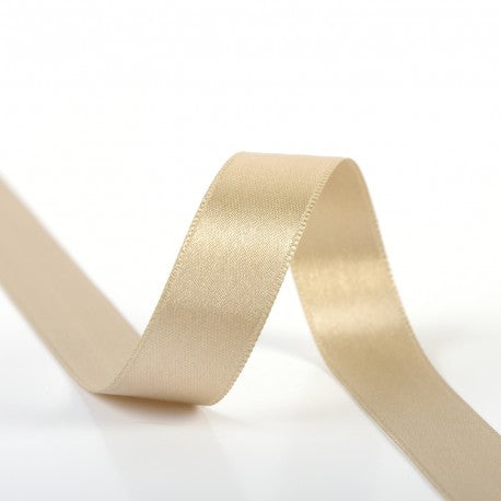 Double-sided satin ribbon - 141 Gold linen